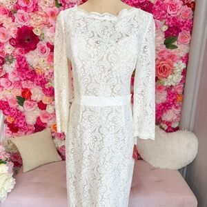 Watters | Long Sleeve Lace Midi Dress